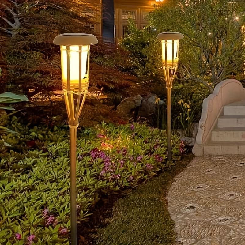 Solar led-bamboelampen met flikkerend vlameffect | elesira