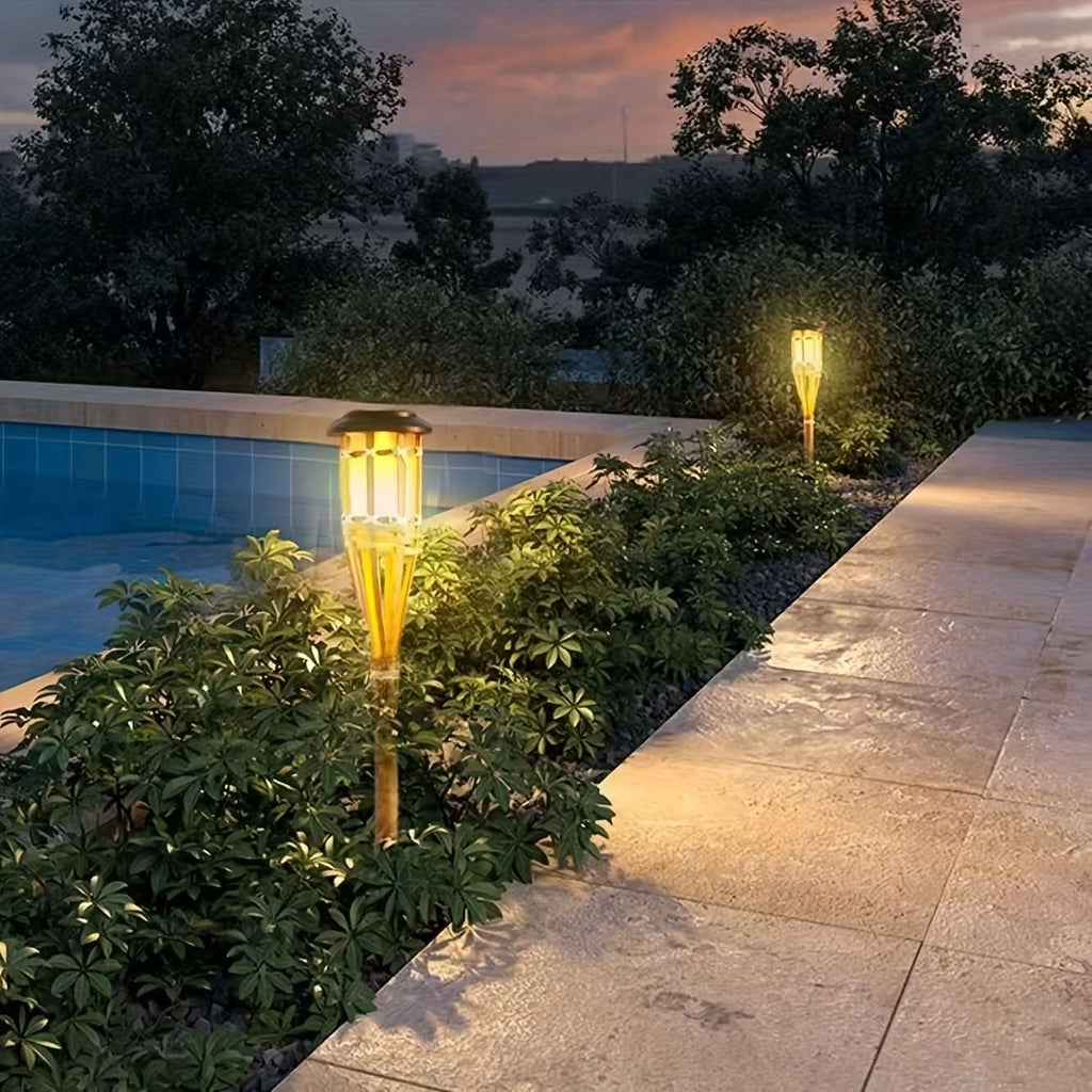 Solar led-bamboelampen met flikkerend vlameffect | elesira