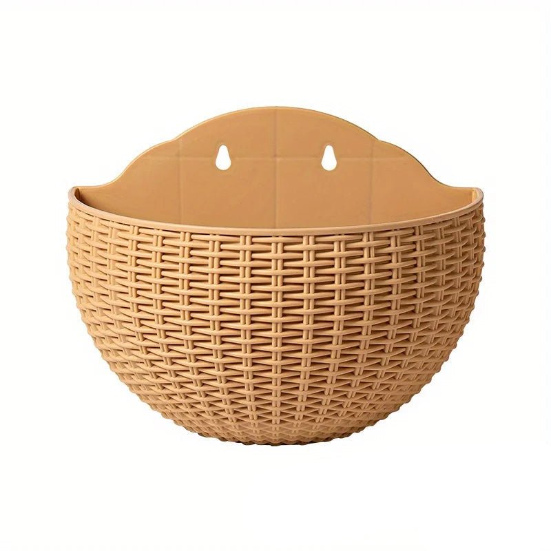 Vertical Greenery Wall Planter with Rattan Design | elesira