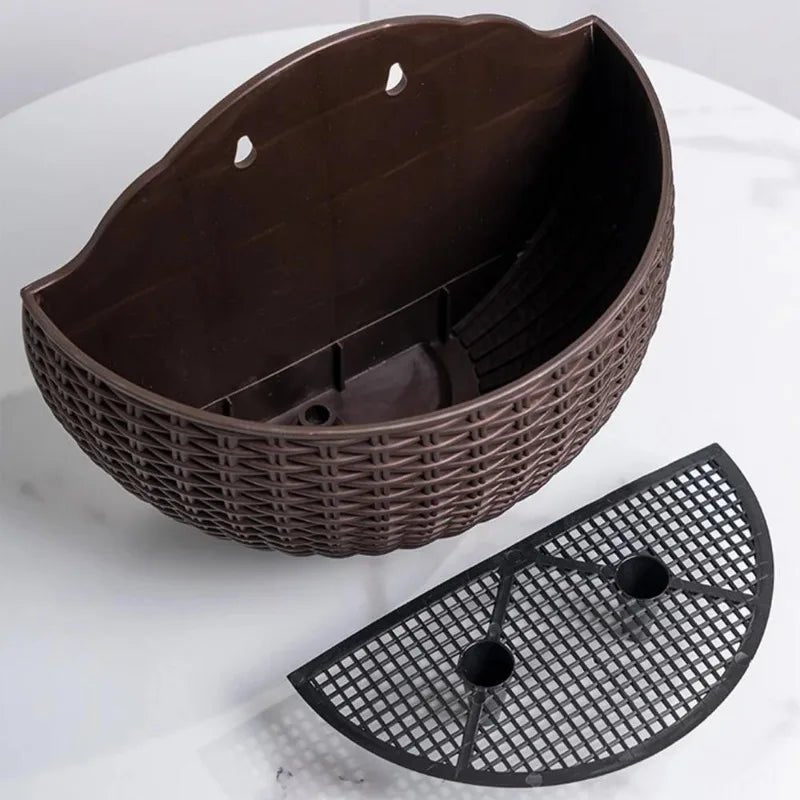 Vertical Greenery Wall Planter with Rattan Design | elesira