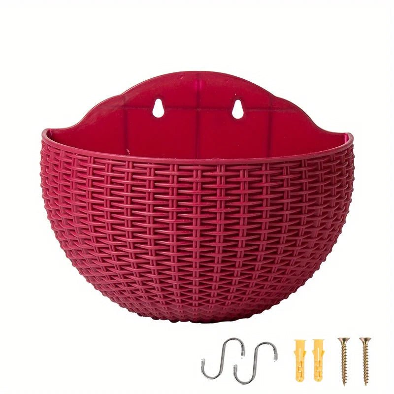 Vertical Greenery Wall Planter with Rattan Design | elesira