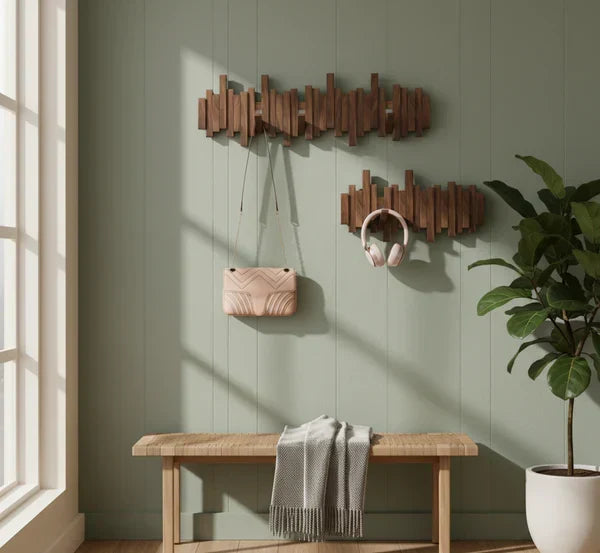 Wall Coat Rack - Space-Saving Foldable Design Hooks | elesira