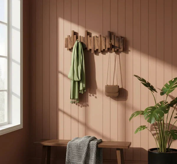 Wall Coat Rack - Space-Saving Foldable Design Hooks | elesira