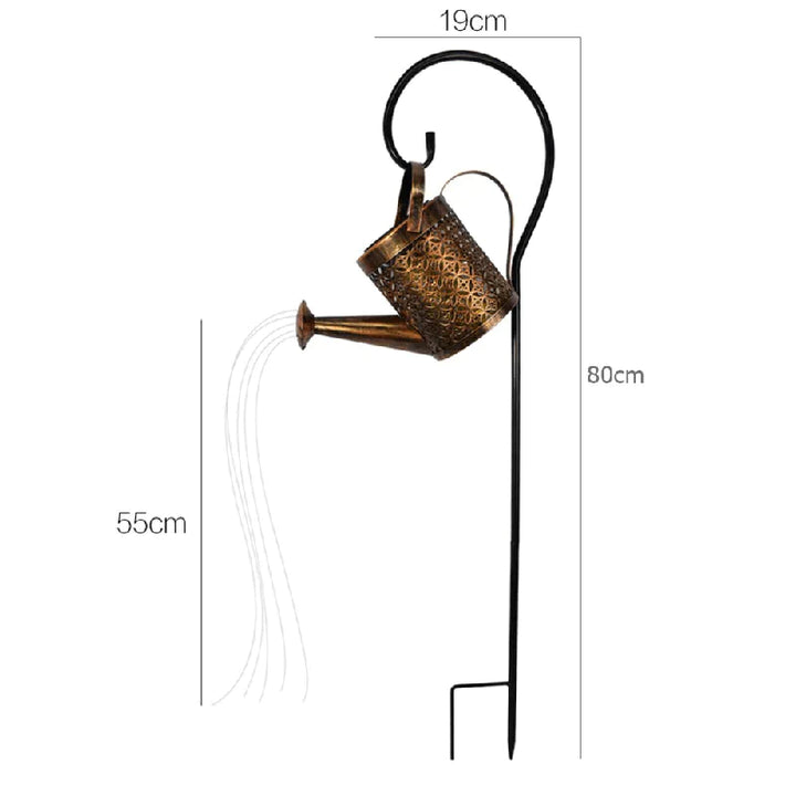 Solar Garden Light - Watering Can Design - Soft Rain Effect Illumination | elesira