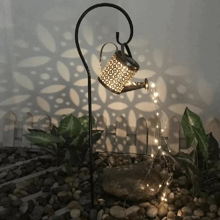 Solar Garden Light - Watering Can Design - Soft Rain Effect Illumination | elesira