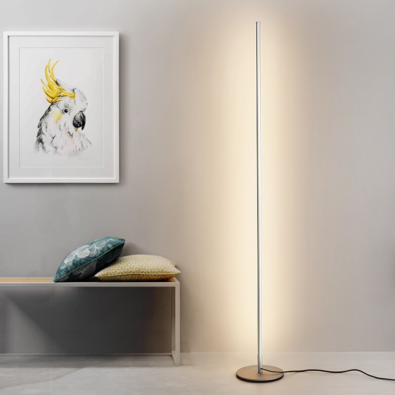 LumaNova Modern Floor Lamp With Integrated LED Tube And Round Stand | elesira