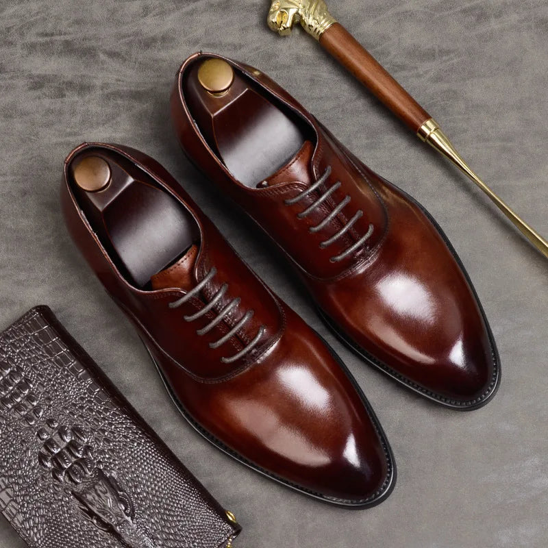 Sophisticated Faux Leather Oxfords for Men's Formal Wear | elesira