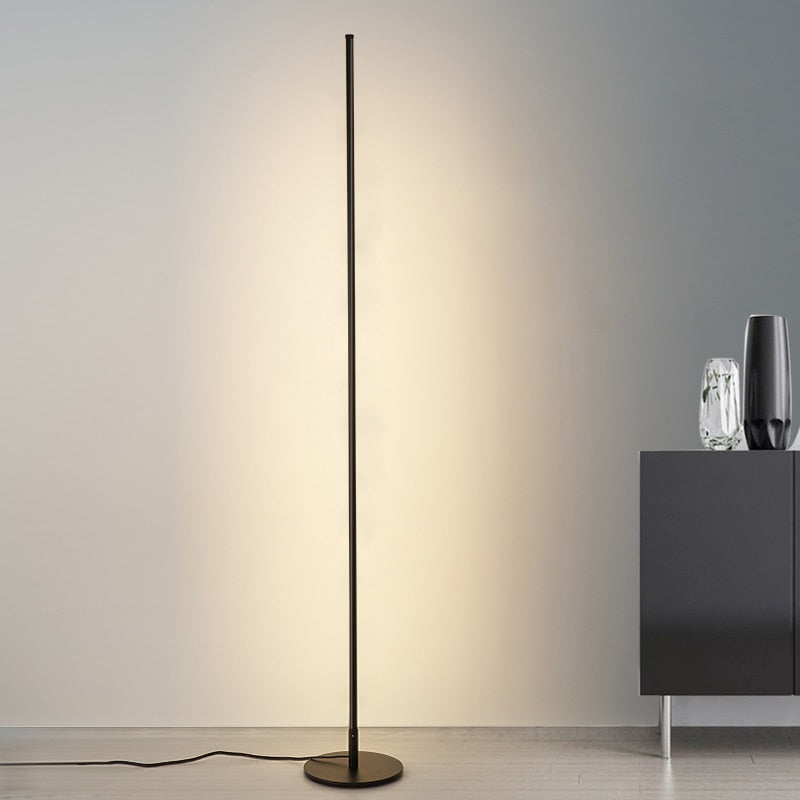 LumaNova Modern Floor Lamp With Integrated LED Tube And Round Stand | elesira