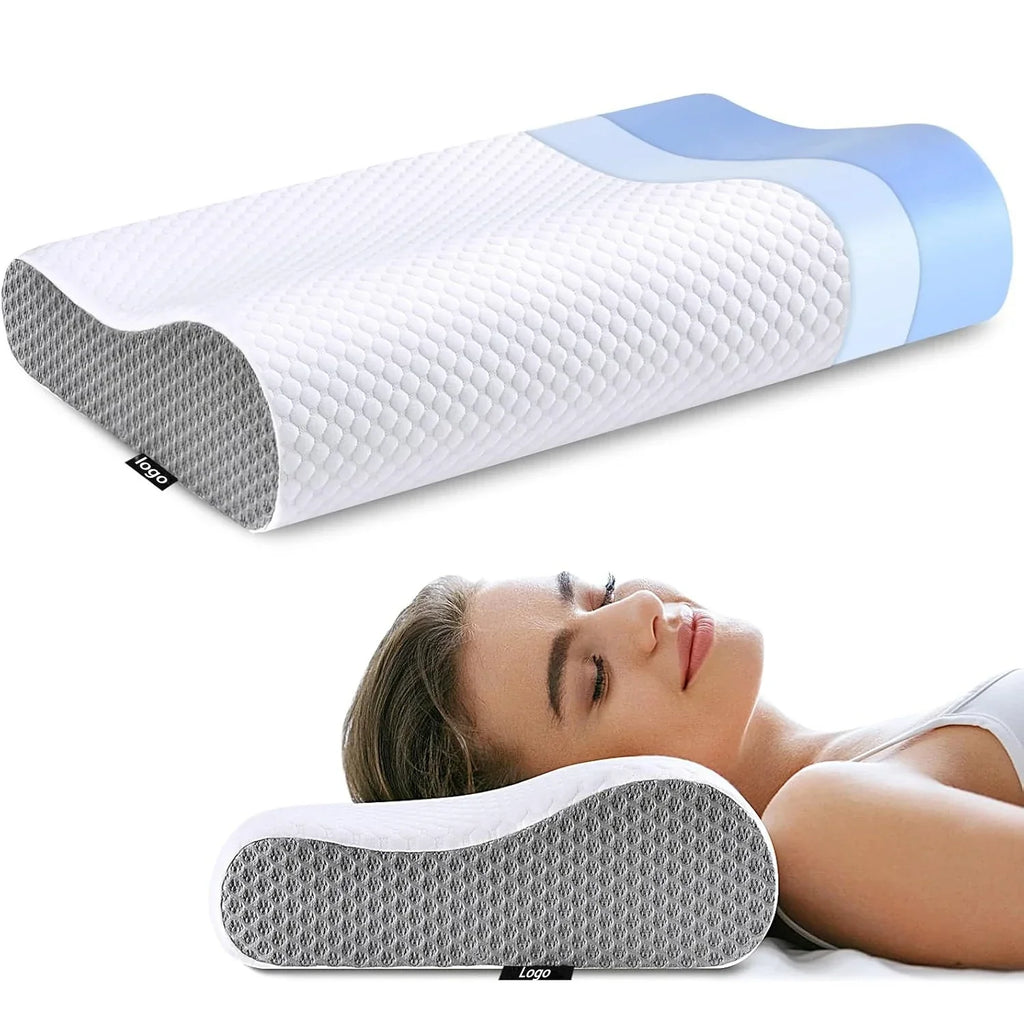 Cuscino in memory foam ComfortCloud con supporto per collo, per chi dorme sul fianco, sulla schiena o a pancia in giù - Elesira
