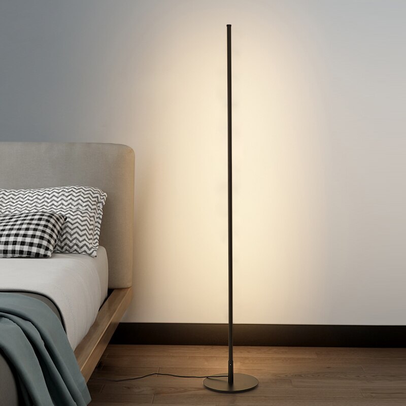 LumaNova Modern Floor Lamp With Integrated LED Tube And Round Stand | elesira