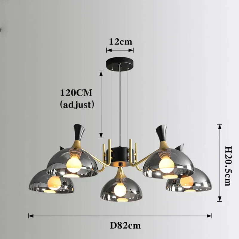Grosvenor-musta LED-lasikattokruunu | elesira