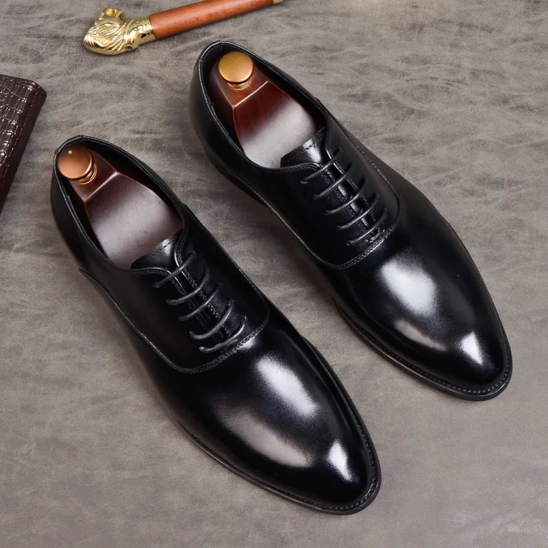 Sophisticated Faux Leather Oxfords for Men's Formal Wear | elesira