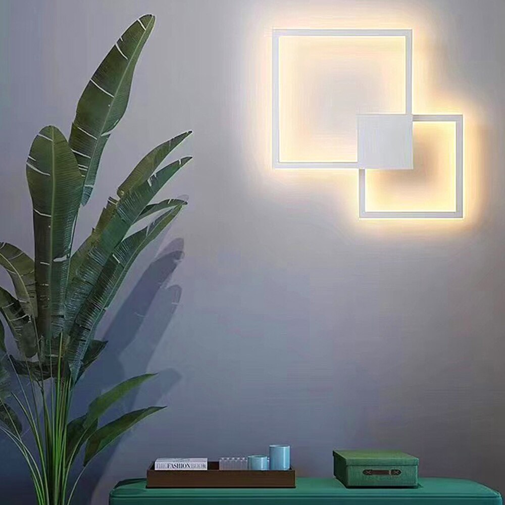 Lampada decorativa da parete quadrata bianconera | elesira