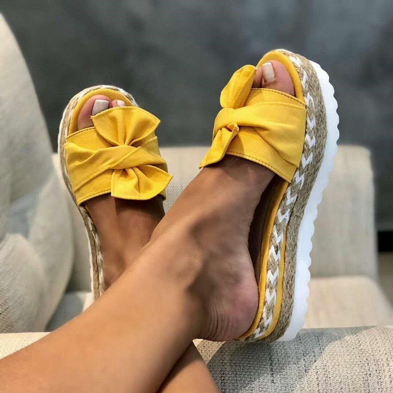 Wedge Heel Sandals for Women with Bow Detail | elesira