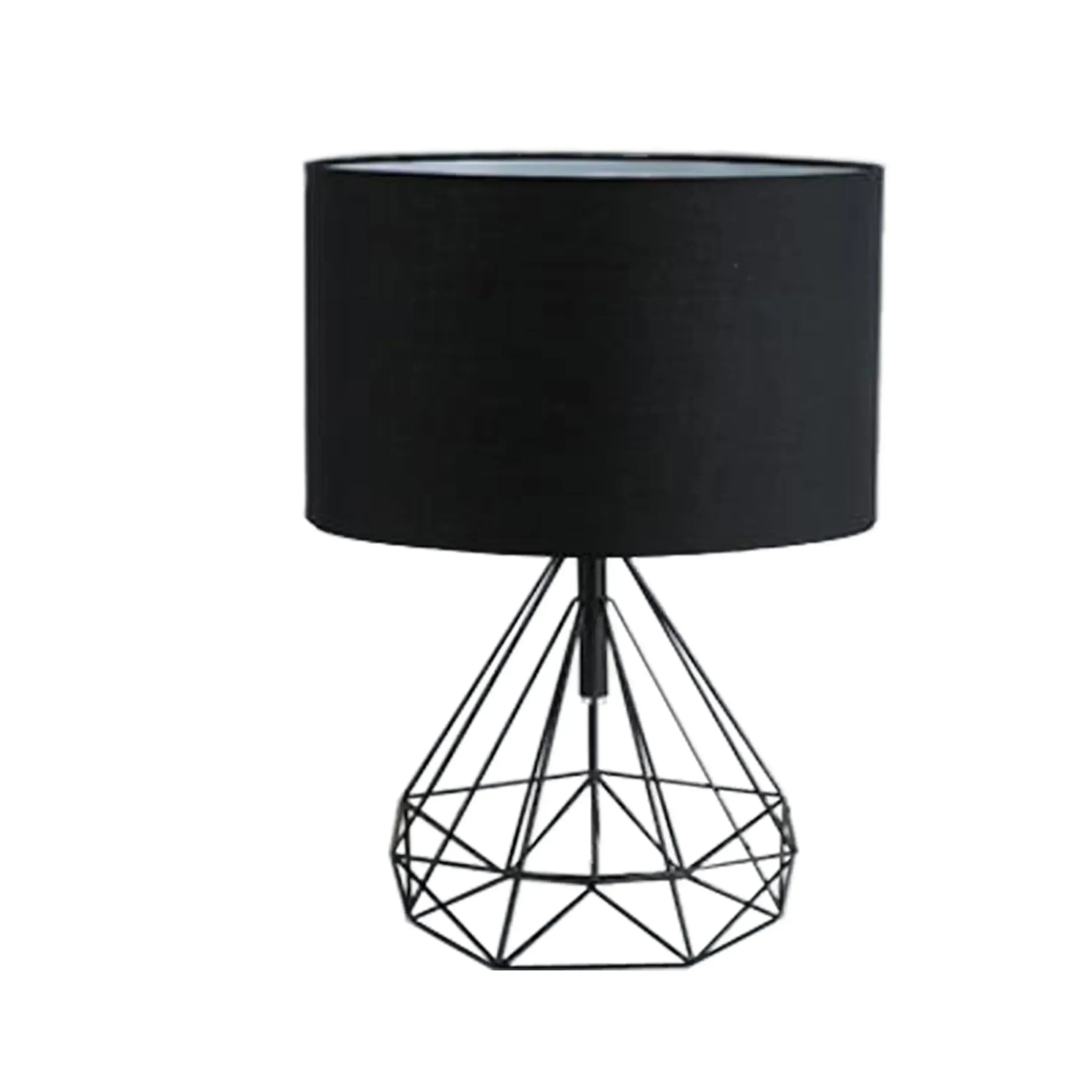 Czarna geometryczna lampka biurkowa w stylu nordyckim i retro | elesira