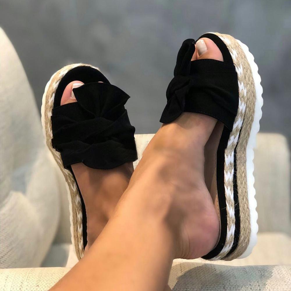 Wedge Heel Sandals for Women with Bow Detail | elesira