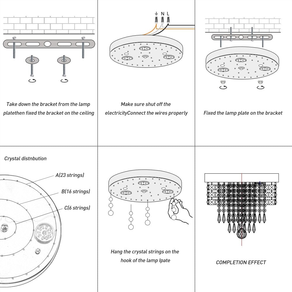 Hauqi Crystal Ceiling Chandelier | elesira