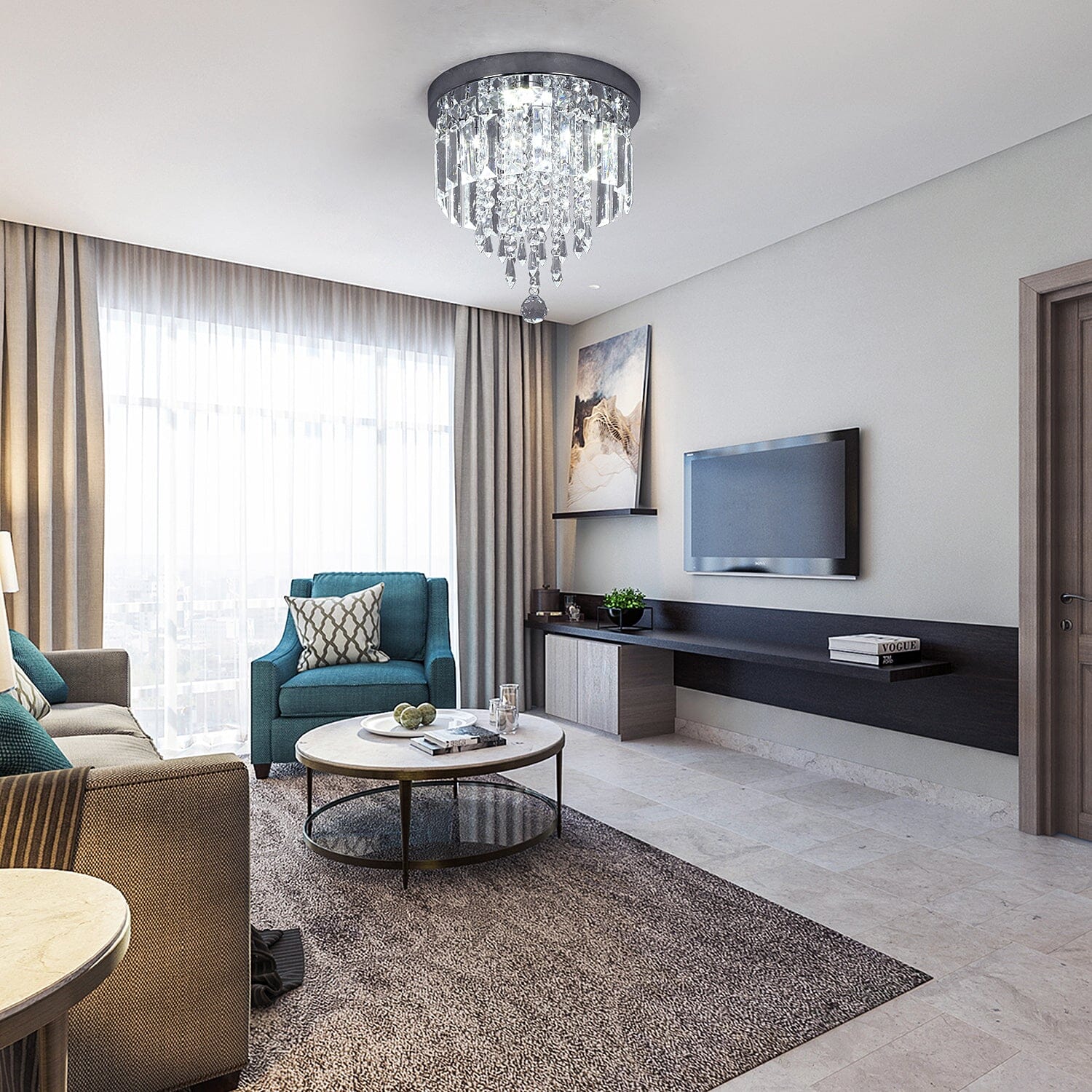 Hauqi Crystal Ceiling Chandelier | elesira
