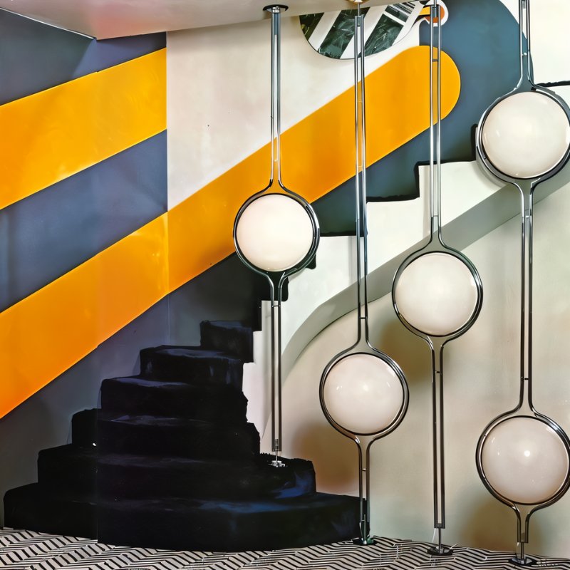 Lampadaire haut Halo Beam à hauteur réglable, avec une lueur chaleureuse pour un intérieur moderne – Elesira