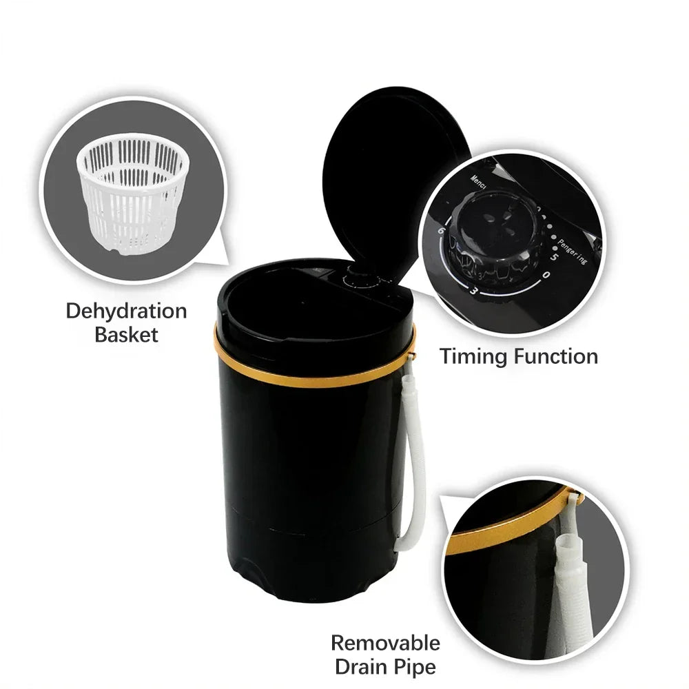 Semi Automatic Compact Mini Washing Machine Single Drum Efficient Laundry - Elesira