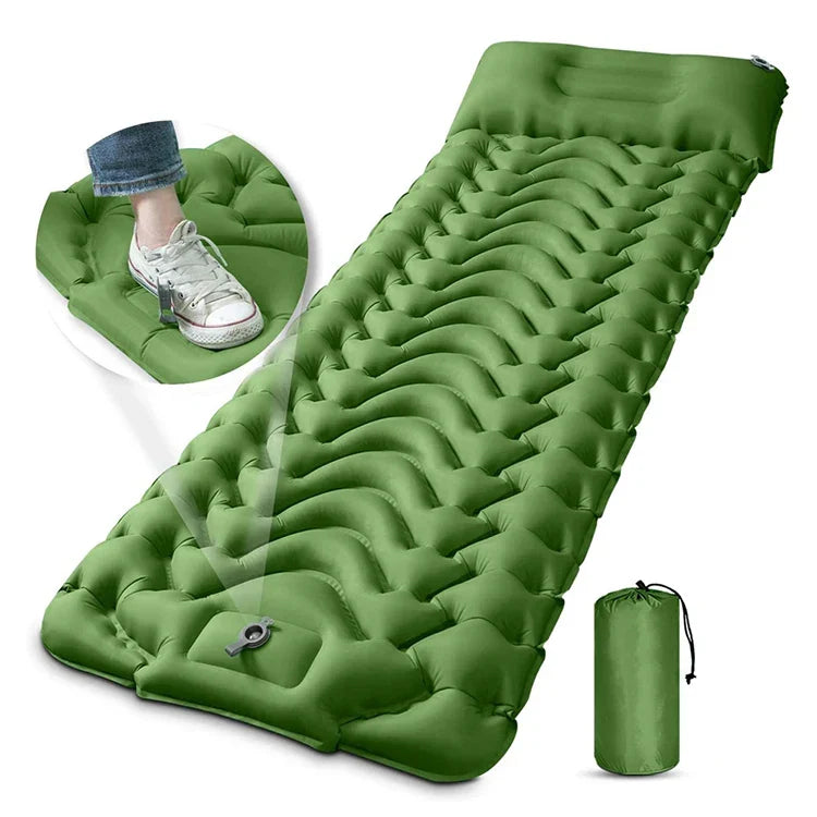 Matelas de camping ComfortRest de 10 cm d’épaisseur, autogonflant, pour les aventures en plein air - Elesira