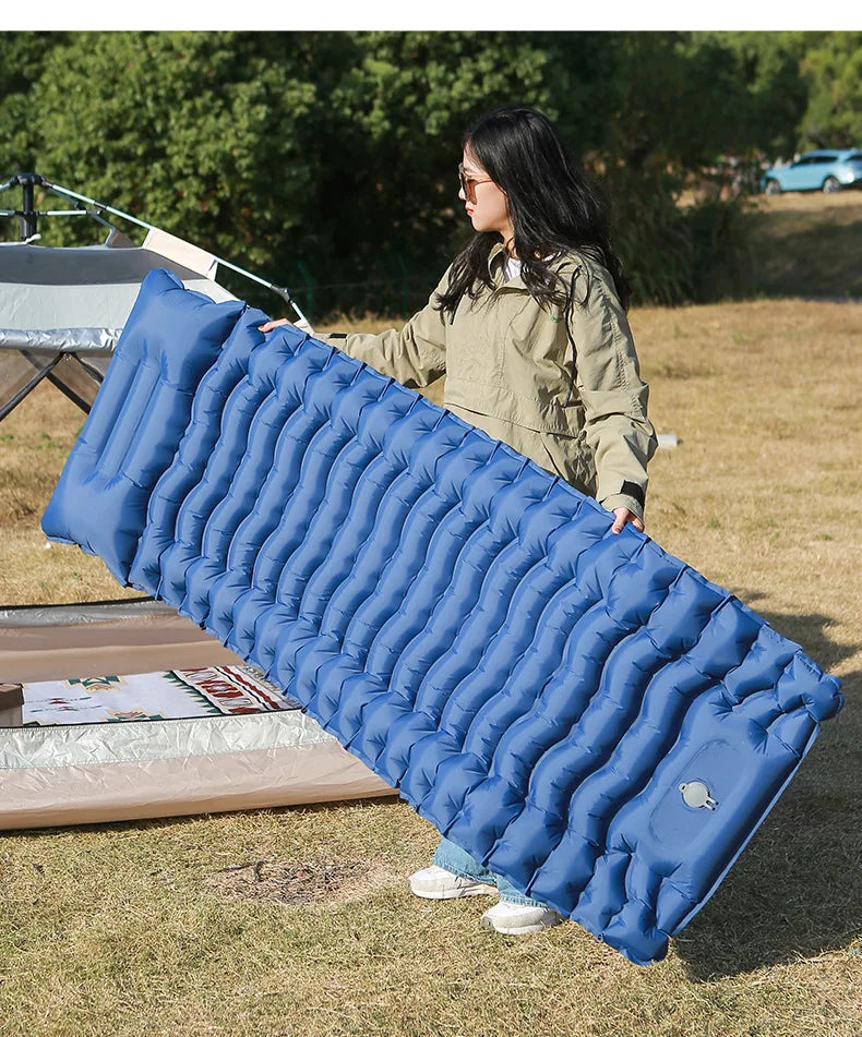 Matelas de camping ComfortRest de 10 cm d’épaisseur, autogonflant, pour les aventures en plein air - Elesira