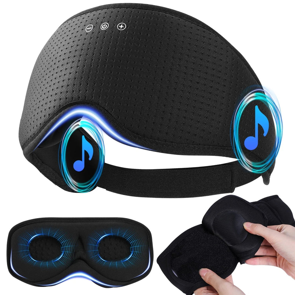 Spánková maska DreamGuard s Bluetooth, prodyšnou látkou a blokováním světla - Elesira