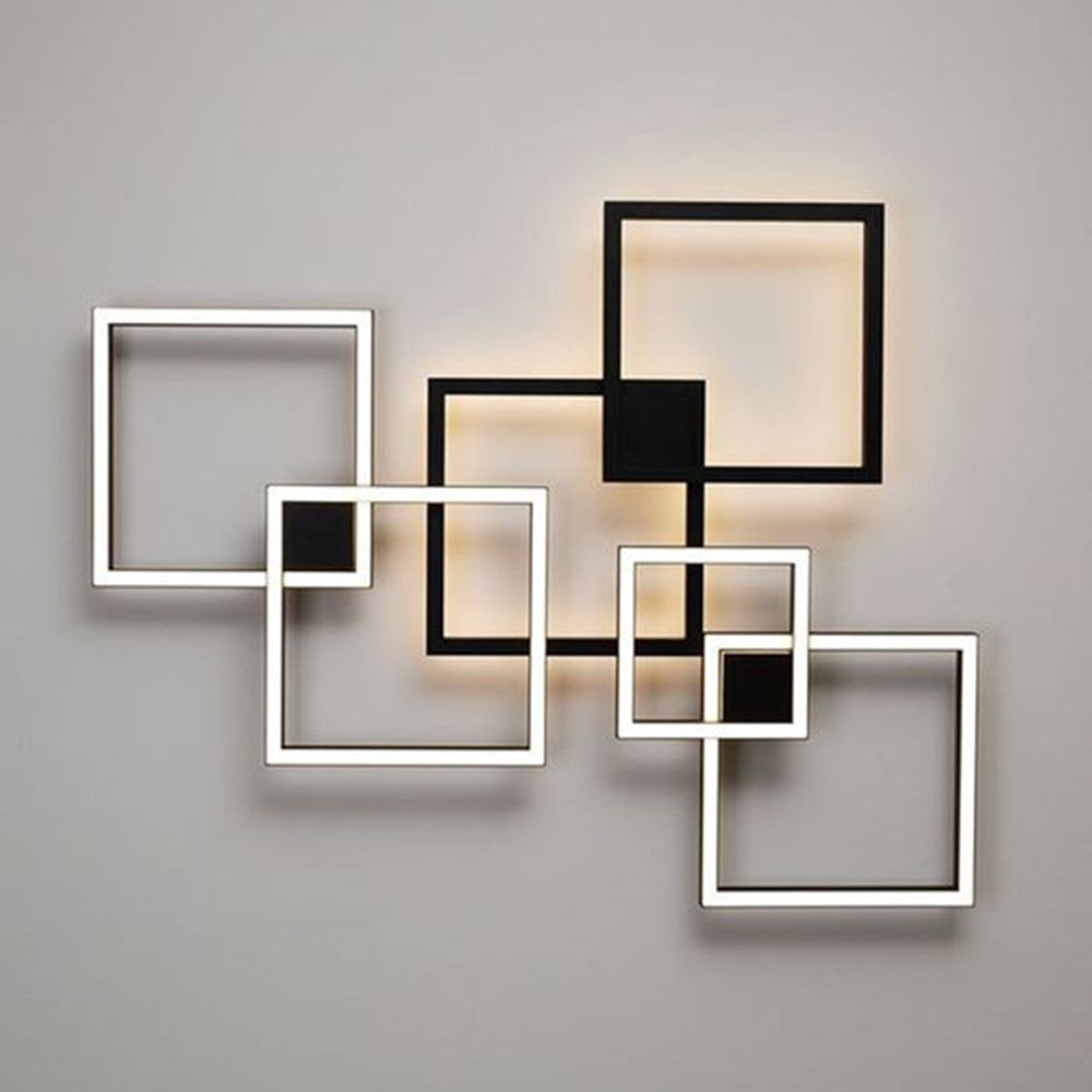 Lampada decorativa da parete quadrata bianconera | elesira