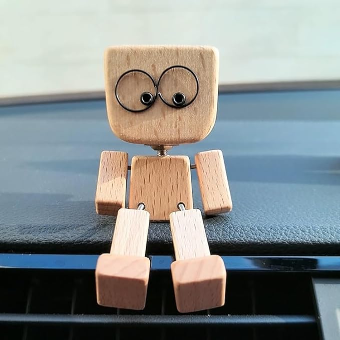 Drewniana figurka dekoracyjna z funkcją kołysania i wymiennymi twarzami | elesira