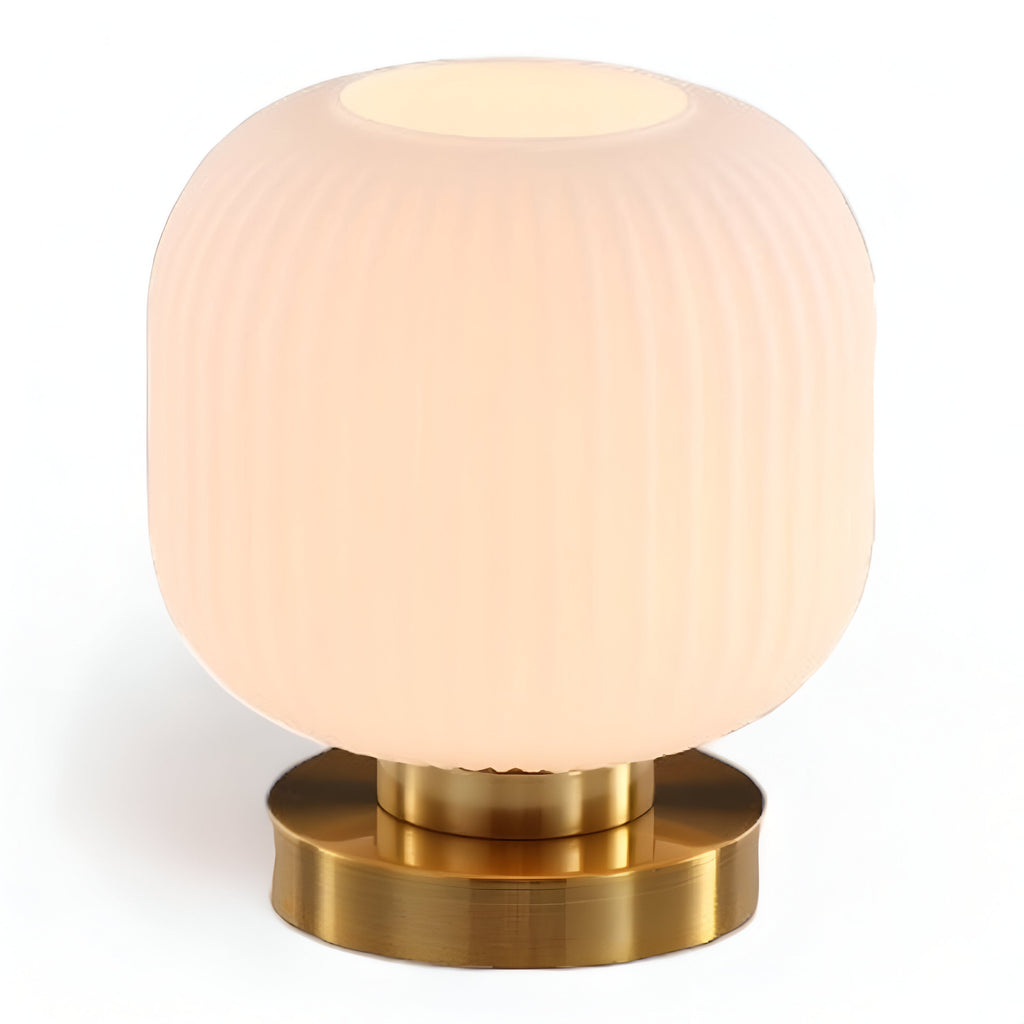 LumaRidge Table Lamp | Ribbed Nordic Glass LED Light for Warm, Elegant Rooms | elesira