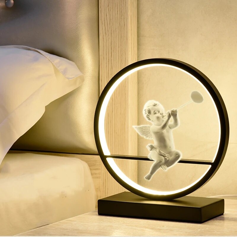 GuardianGlow - Angel Doll Table Lamp | elesira