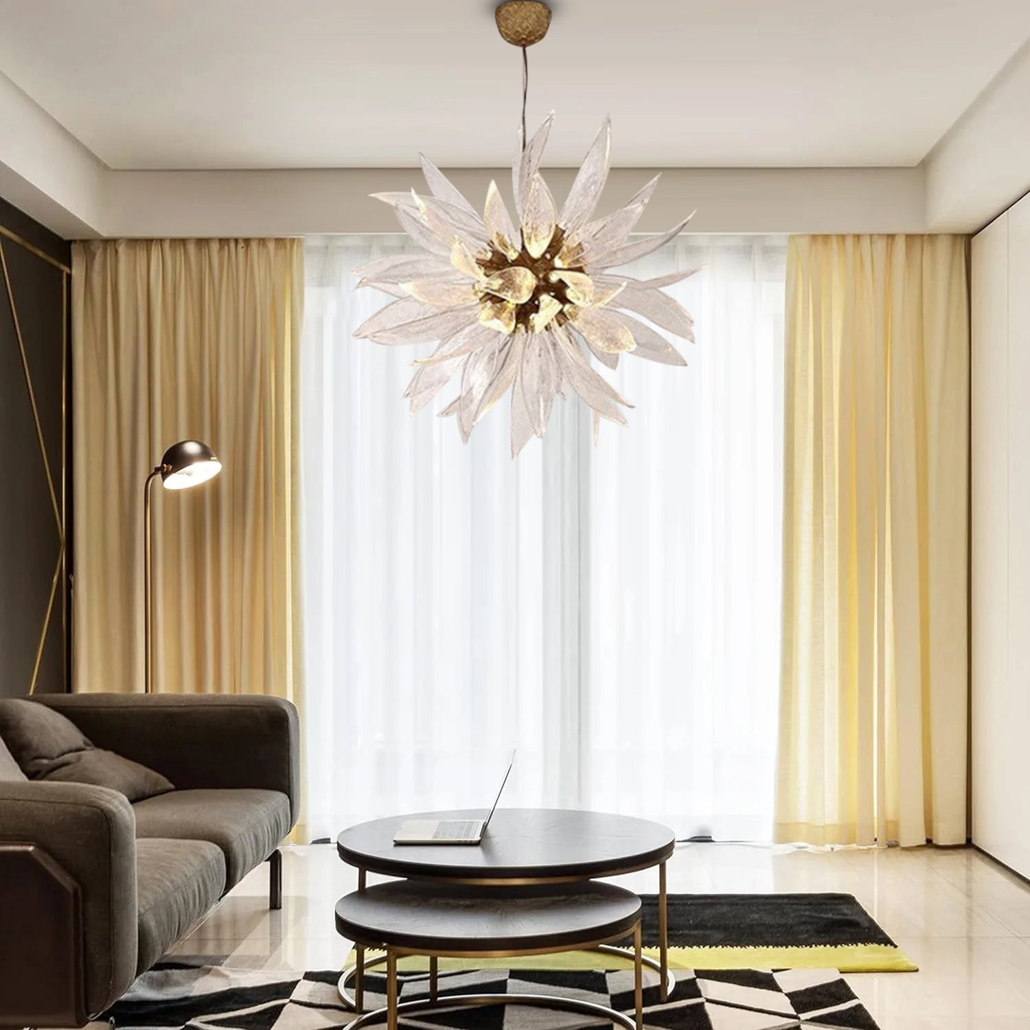 Sunflower Glass Chandelier | elesira