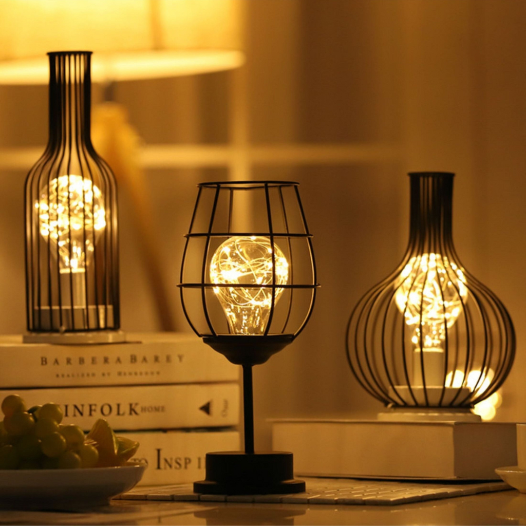 Marlow Industrial Cage LED Table Lamp For Ambient Accent Lighting | elesira
