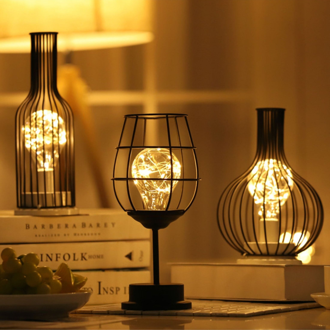 Marlow Industrial Cage LED Table Lamp For Ambient Accent Lighting | elesira