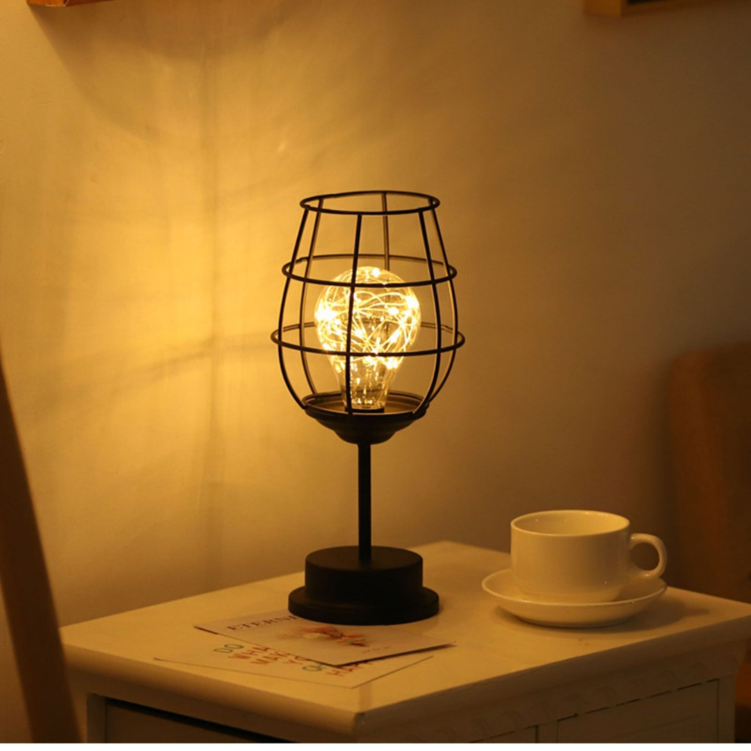 Marlow Industrial Cage LED Table Lamp For Ambient Accent Lighting | elesira