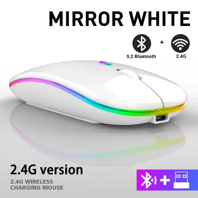 Wireless Rechargeable Mouse – Slim Design with Silent RGB Lighting | elesira