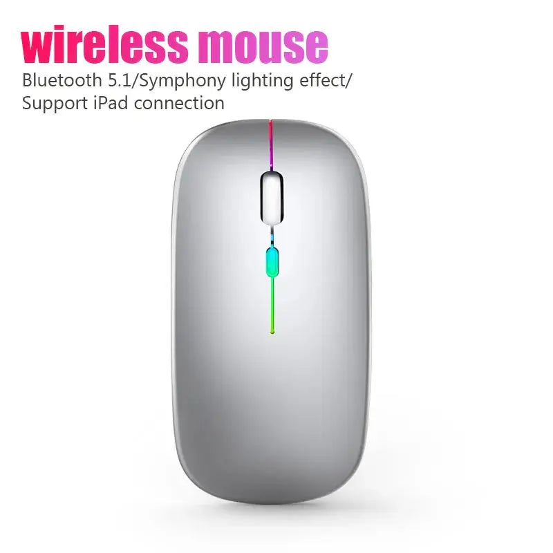 Wireless Rechargeable Mouse – Slim Design with Silent RGB Lighting | elesira
