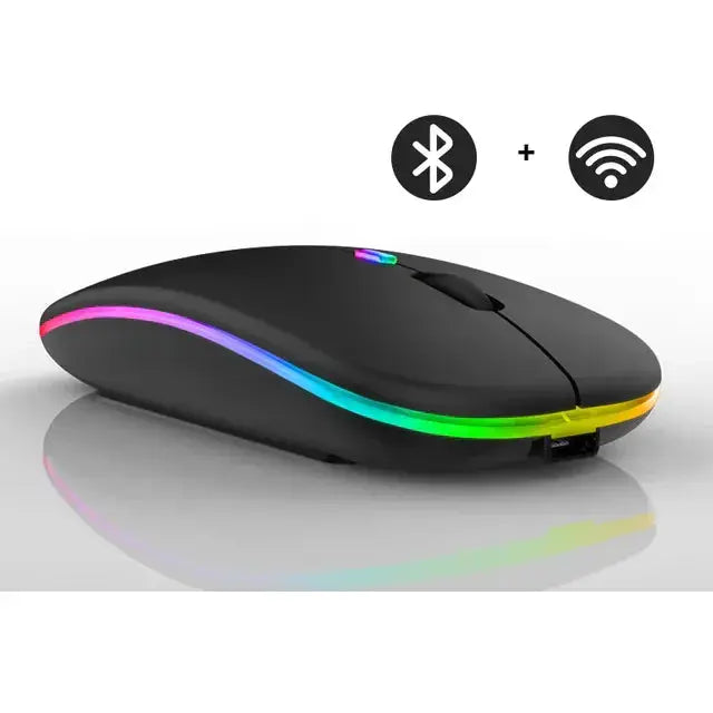Wireless Rechargeable Mouse – Slim Design with Silent RGB Lighting | elesira