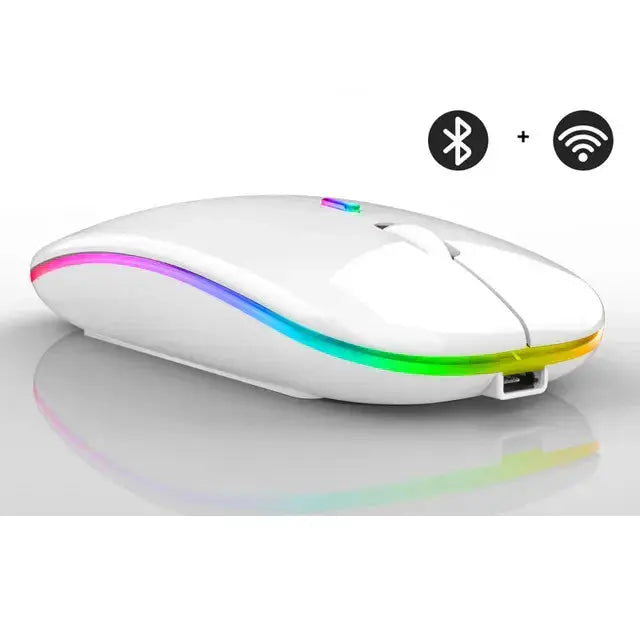 Wireless Rechargeable Mouse – Slim Design with Silent RGB Lighting | elesira