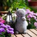 Purrfection Solar - Escultura encantadora de um gato para o seu jardim | elesira