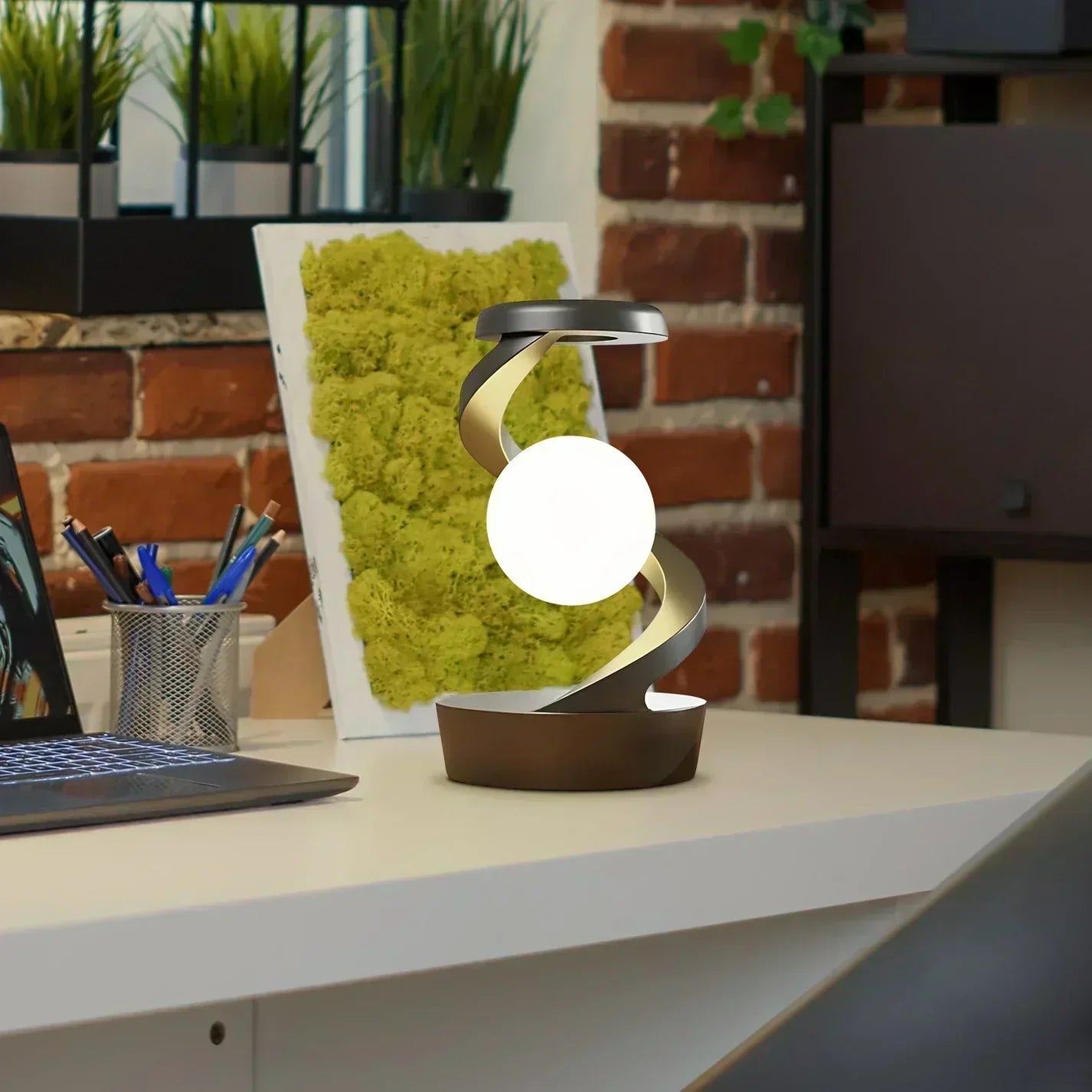Candeeiro em espiral RadiantGlow – Luz LED sem contacto e carregador sem fios | elesira