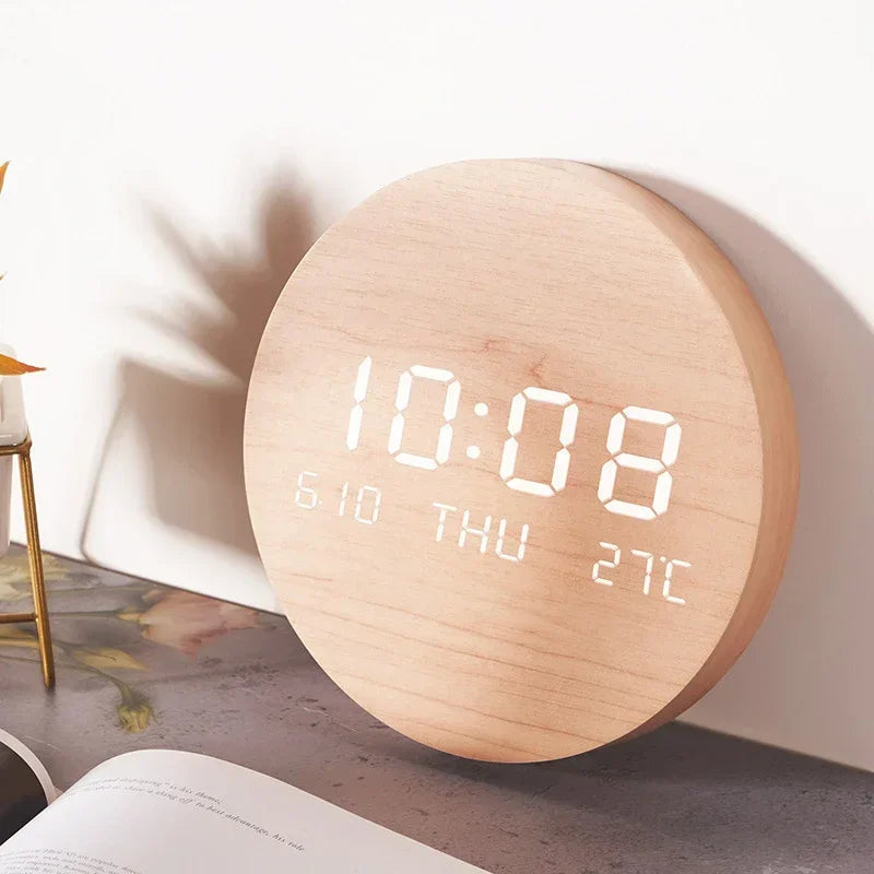Sleek LED Digital Wall Clock with Date and Temperature Display | elesira