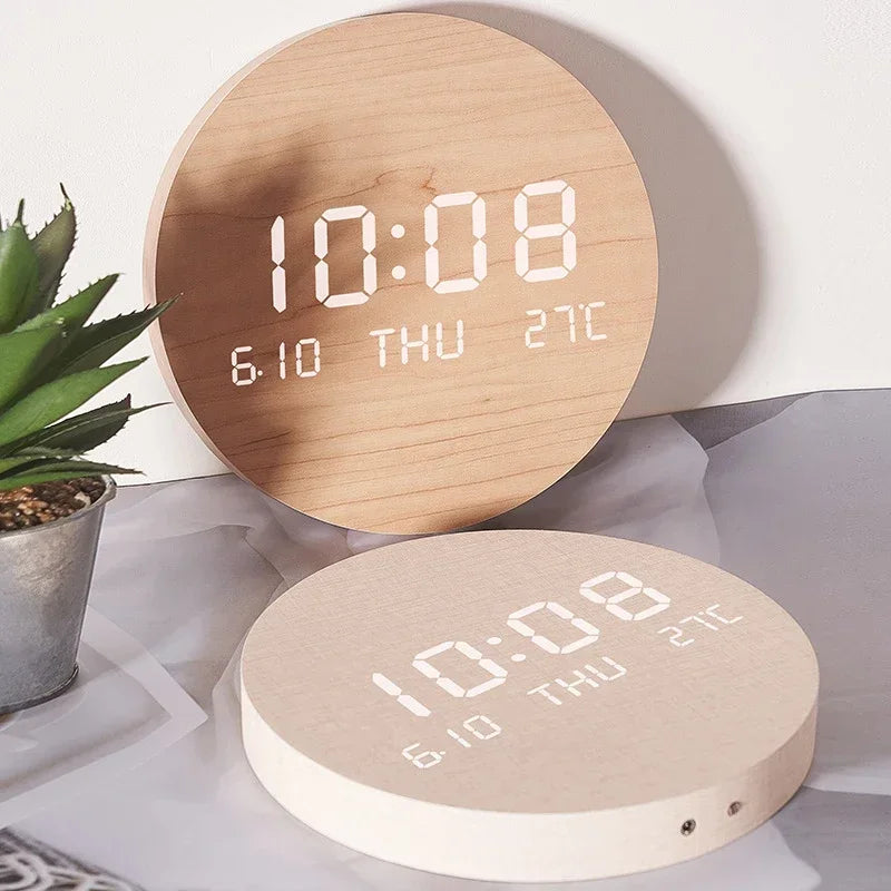 Sleek LED Digital Wall Clock with Date and Temperature Display | elesira