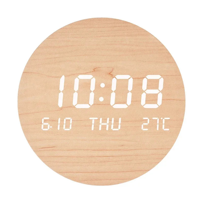 Sleek LED Digital Wall Clock with Date and Temperature Display | elesira