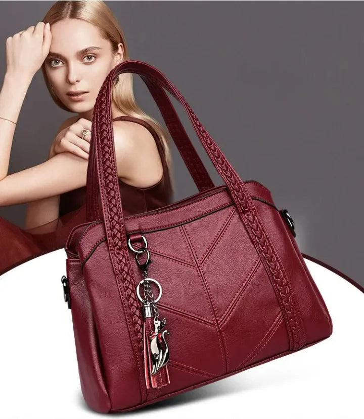 Spacious and Organized Women's Leather Tote Bag | elesira
