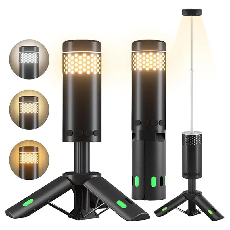 LumaPeak Camping Lamp With 10,000 mAh Capacity And Telescopic Design - Elesira