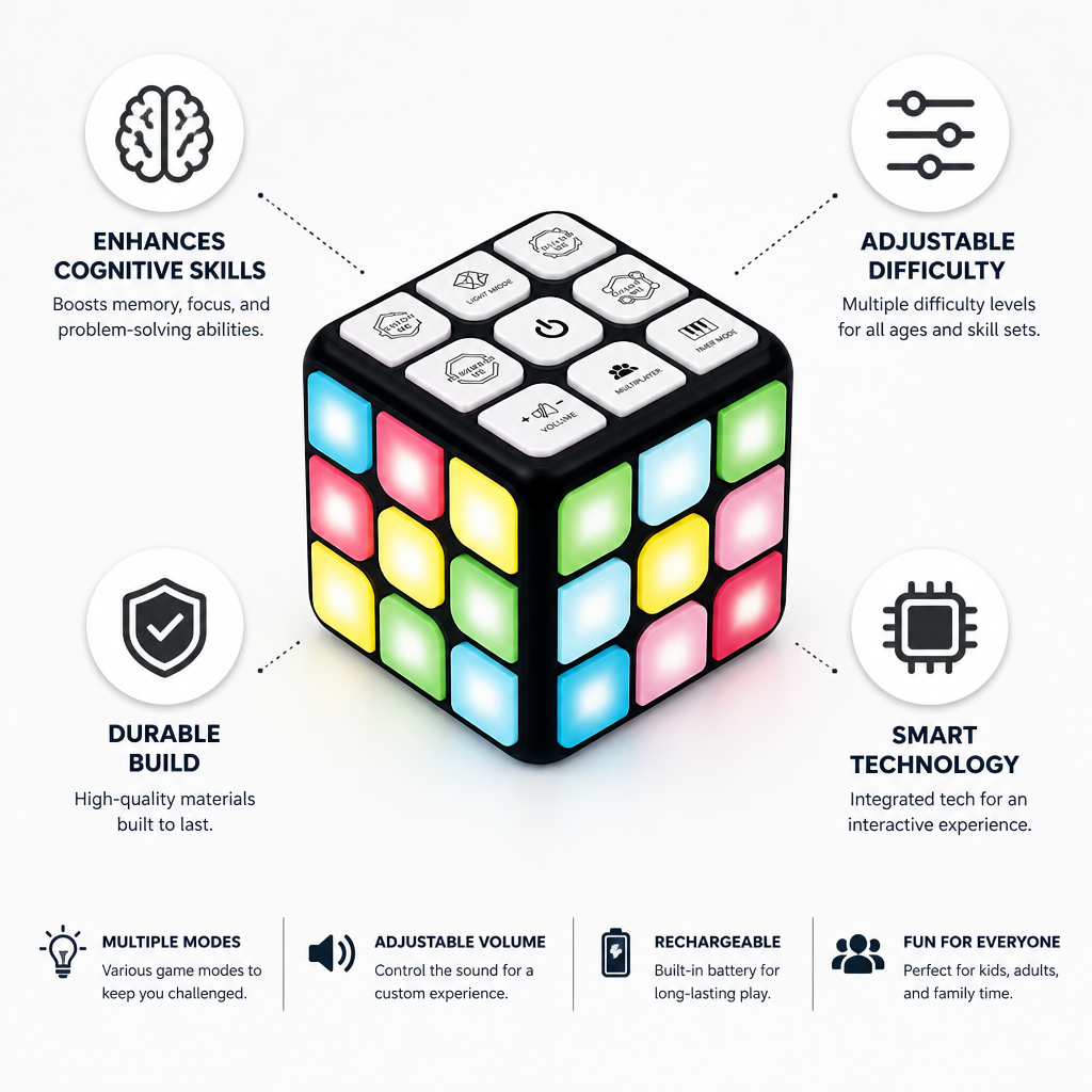 Cubo de rompecabezas inteligente (dificultad ajustable) | elesira