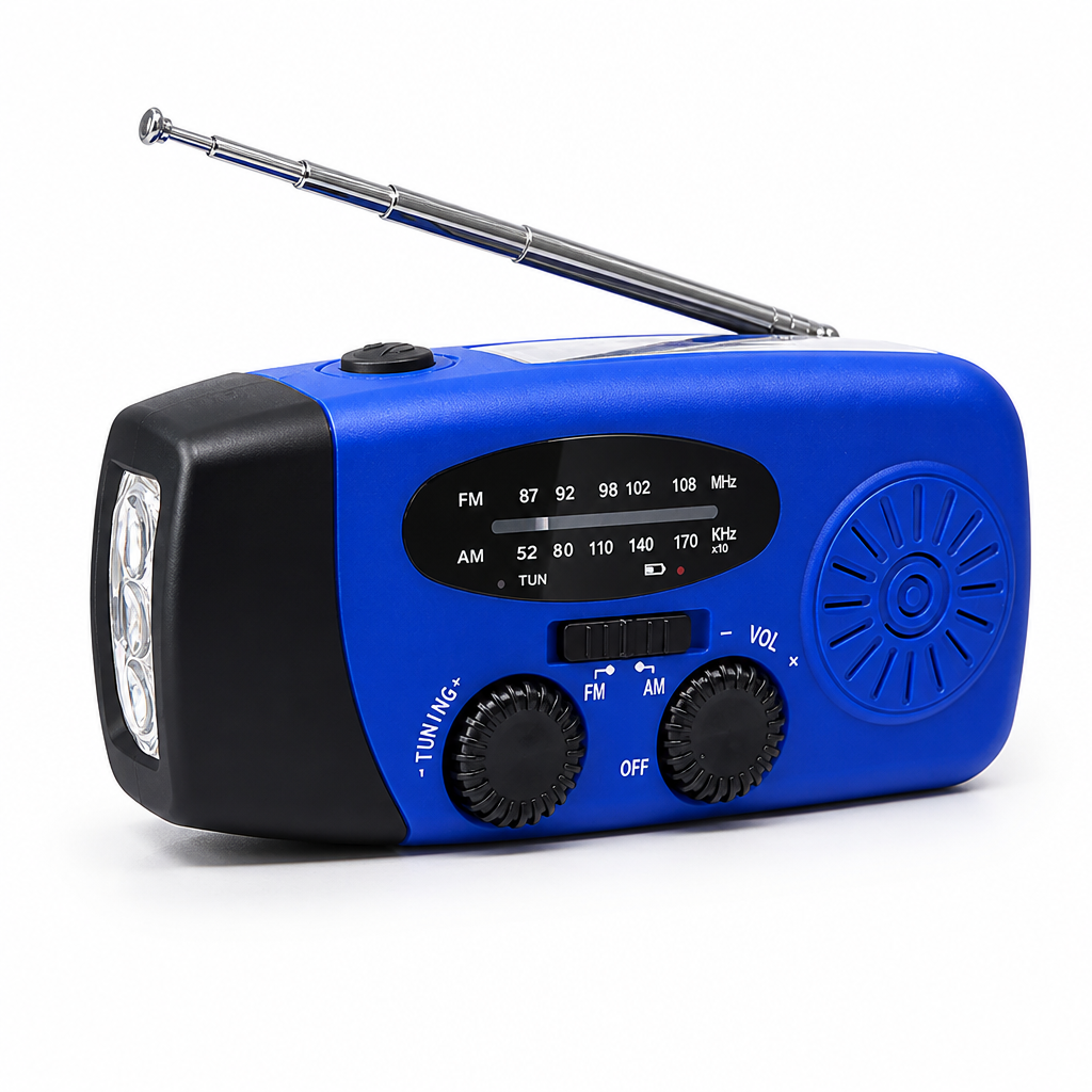 Solar & Hand-Crank Rechargeable Emergency Radio | elesira