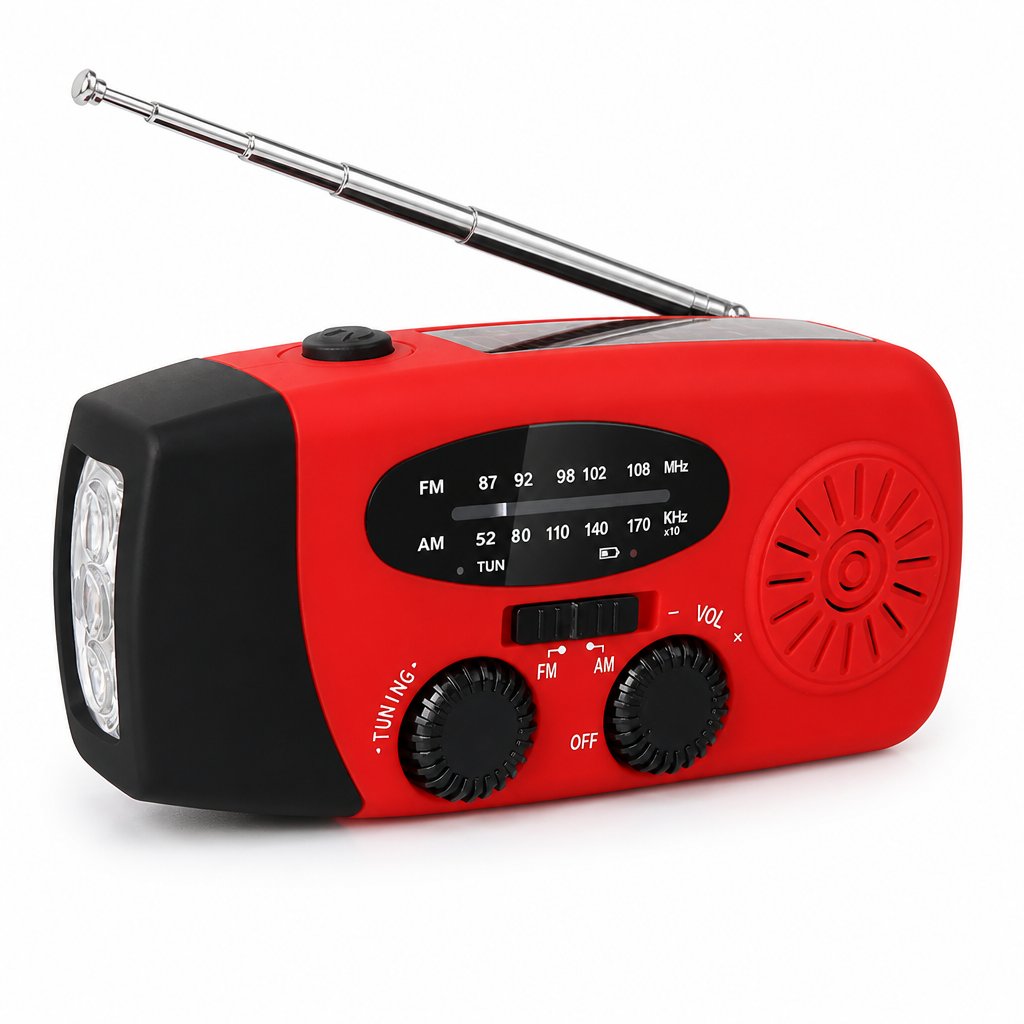 Solar & Hand-Crank Rechargeable Emergency Radio | elesira