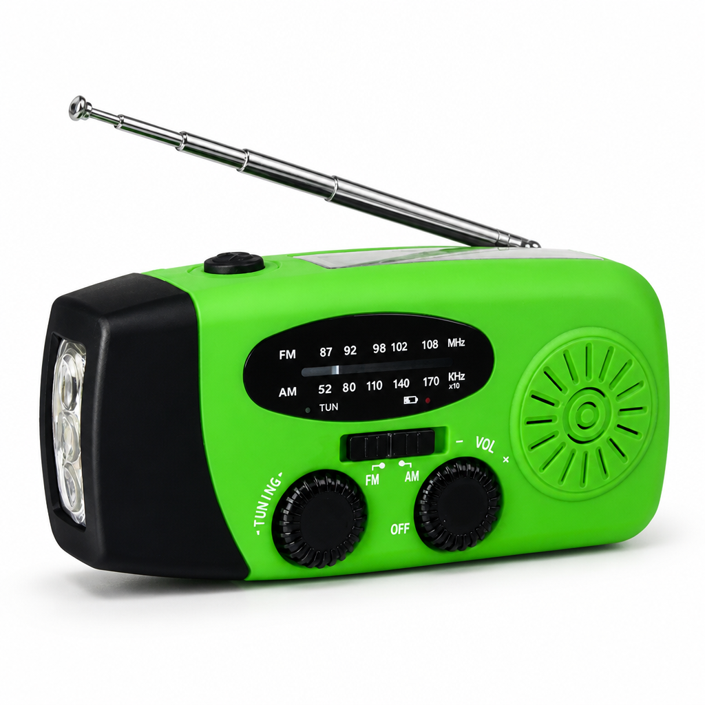 Solar & Hand-Crank Rechargeable Emergency Radio | elesira